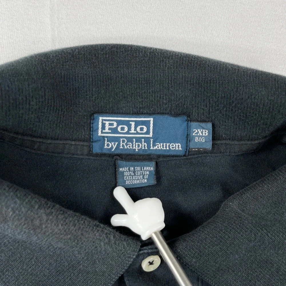 Polo by Ralph Lauren Shirt Mens Short Sleeve Big & Tall Black Polo 2XB